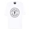 Versace Jeans Open-necked Black Shirt In White