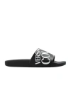 Versace Jeans Open-toed Slippers In Black