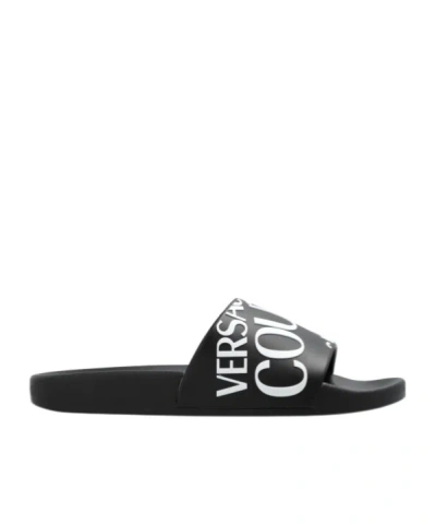 Versace Jeans Open-toed Slippers In Black