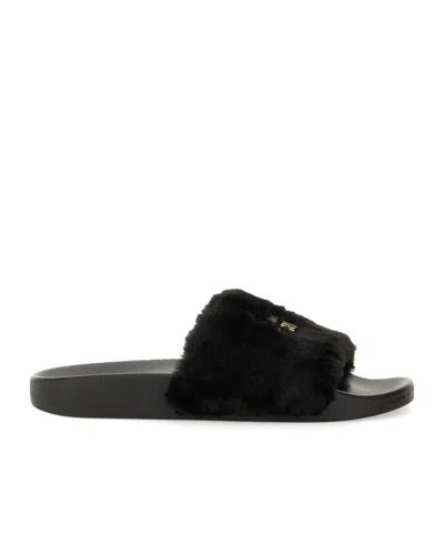 Versace Jeans Open-toed Slippers In Black