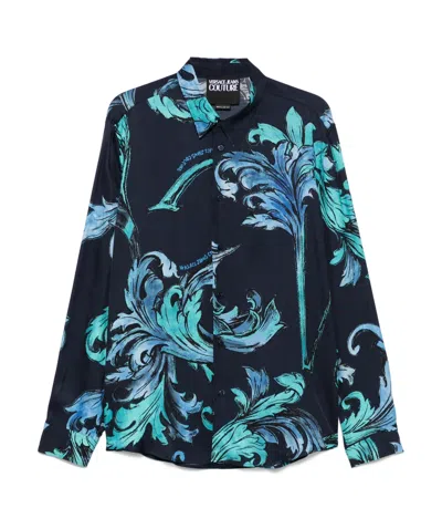 Versace Jeans Outline Barocco Shirt In Black