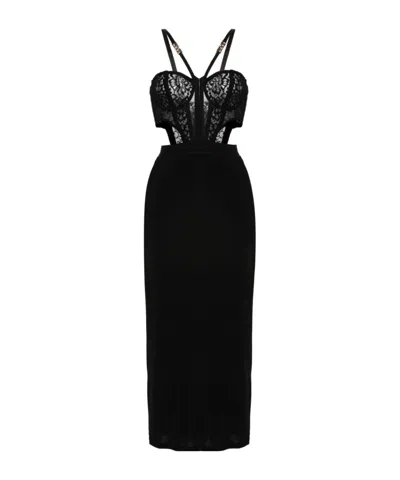 Versace Jeans Panelled-design Dress In Black