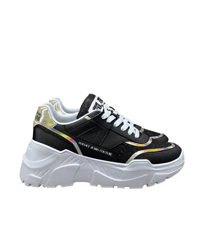 Versace Jeans Panelled Sneakers In Black