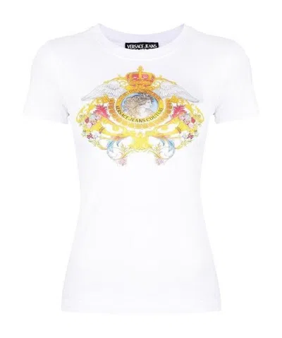 Versace Jeans Pattern Printed T-shirt In White