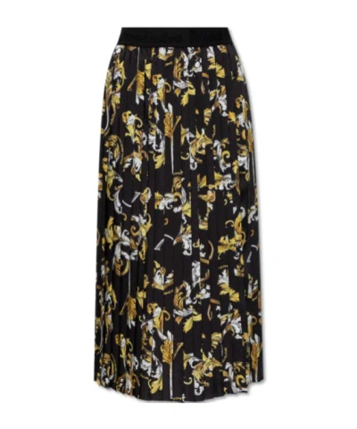 Versace Jeans Pattern Skirt In Black