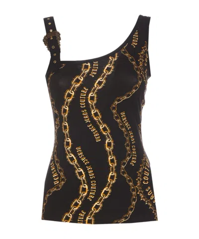 Versace Jeans Pattern Vest In Black