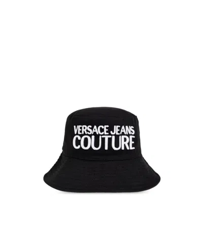 Versace Jeans Patterned Bucket Hat In Black