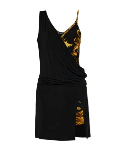 Versace Jeans Patterned Dress In Black