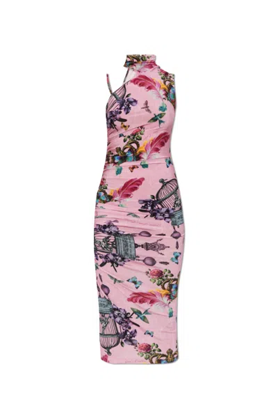 Versace Jeans Patterned Dress In Pink
