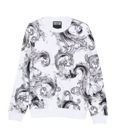 Versace Jeans Patterned Sweatshirt In White