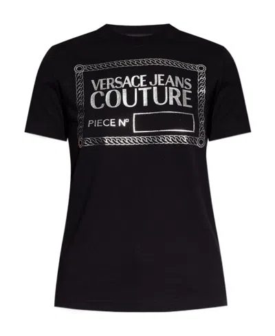 Versace Jeans Piece Number-print Short-sleeve T-shirt In Black