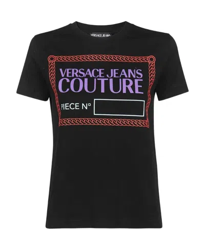 Versace Jeans Piece Number-print T-shirt In Black