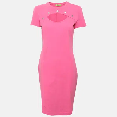 Pre-owned Versace Jeans Pink Jersey Mini Dress M