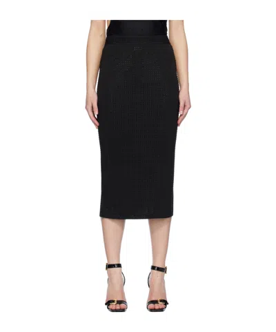 Versace Jeans Plain Knit Skirt In Black