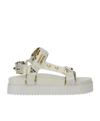 Versace Jeans Platform Sandals In White
