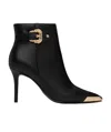 Versace Jeans Ankle Boot With Buckle In Black