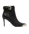 Versace Jeans Ankle Boot With Buckle In Black