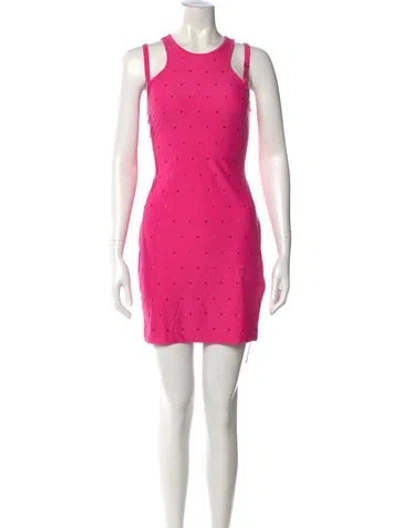 Pre-owned Versace Jeans Polka Dot Print Mini Dress W/ Tags In Pink