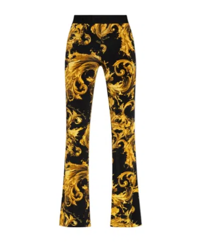 Versace Jeans Printed Bell Bottoms In Brown