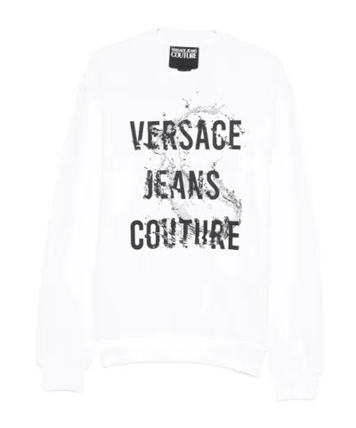 Versace Jeans Printed Crew-neck Sweatshirt In White