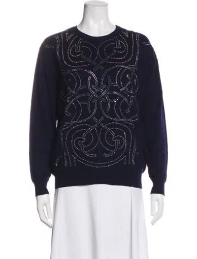 Pre-owned Versace Jeans Printed Crew Neck Top In Blue