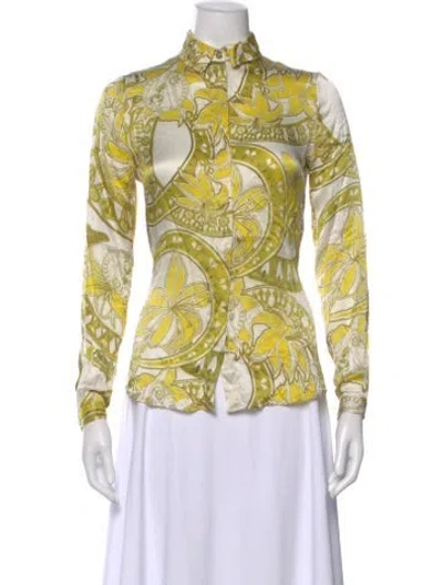 Pre-owned Versace Jeans Printed Long Sleeve Top In Neutral