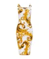 Versace Jeans Printed Midi Dress In Multi