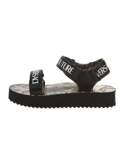Pre-owned Versace Jeans Printed Sandals In Black
