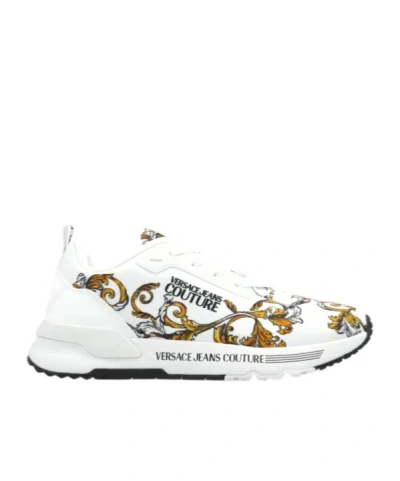 Versace Jeans Printed Sneakers In White