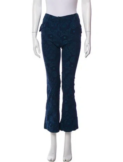 Pre-owned Versace Jeans Printed Wide Leg Pants In Blue