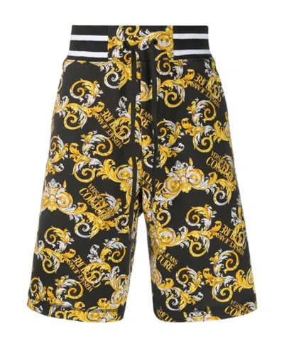 Versace Jeans Pull Rope Waist Denim Shorts In Green