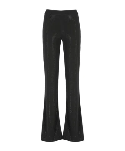 Versace Jeans Rhinestone-embellished Trousers In Black