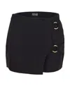 Versace Jeans Ring-detail Mini Skort In Black
