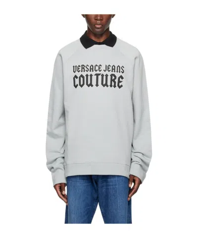 Versace Jeans Round Collar Long Sleeve Sweater In White