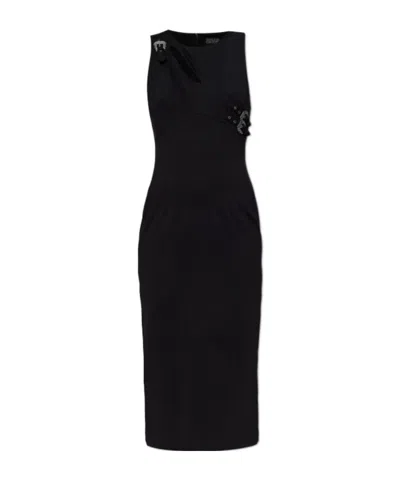 Versace Jeans Round Neck Dress In Black