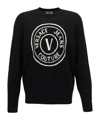 Versace Jeans Round Neck Sweater In Black