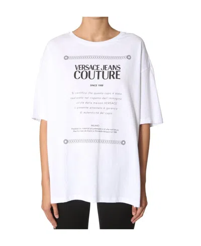 Versace Jeans Round-necked Logo T-shirt In White