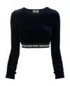 Versace Jeans Short Long-sleeved T-shirt In Black
