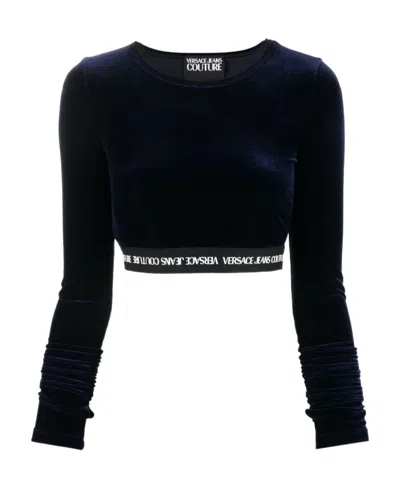 Versace Jeans Short Long-sleeved T-shirt In Black