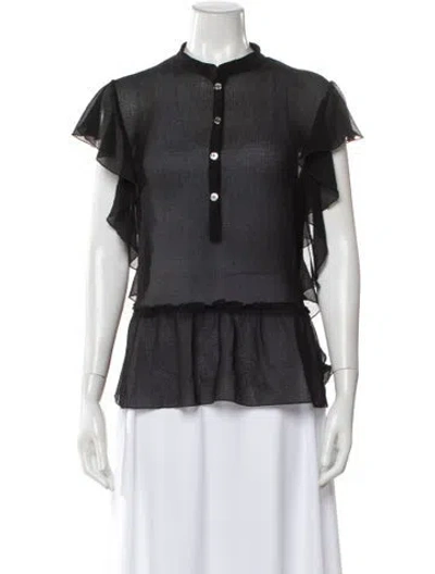 Pre-owned Versace Jeans Short Sleeve Blouse In Gray