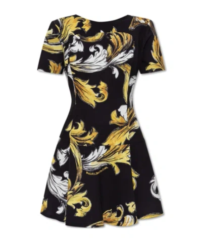 Versace Jeans Short Sleeve Dress In Black