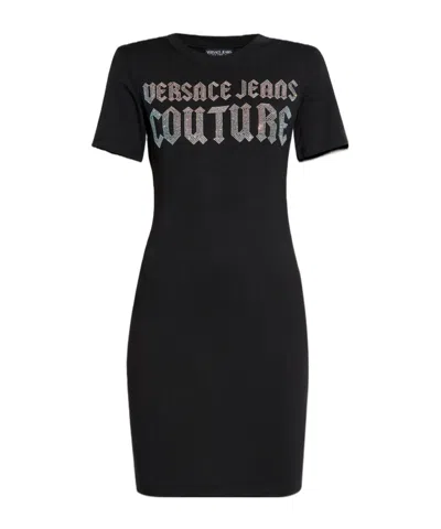 Versace Jeans Short Sleeve Dress In Black