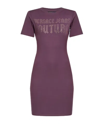 Versace Jeans Short Sleeve Dress In Red