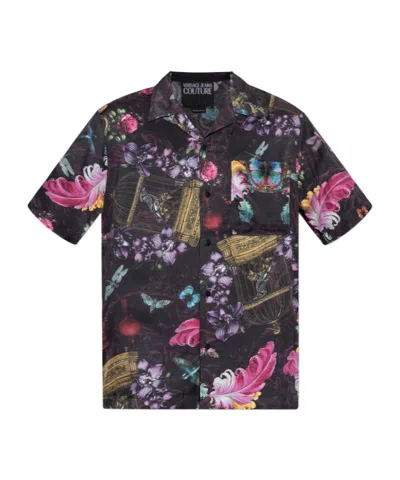 Versace Jeans Short Sleeve Shirt In Black