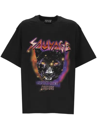 Versace Jeans Short Sleeve T-shirt In Black