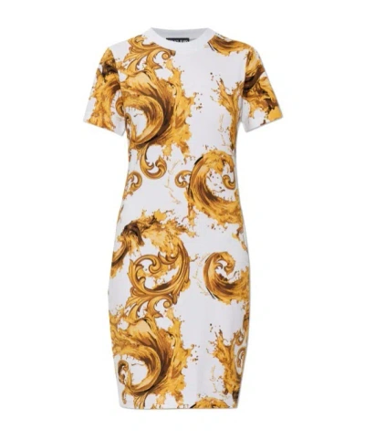 Versace Jeans Short-sleeved Dress In Multi