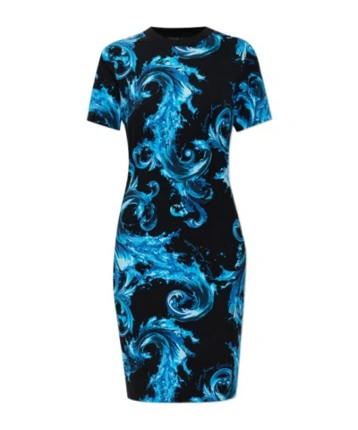 Versace Jeans Short-sleeved Dress In Multi