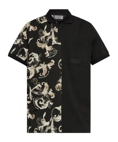 Versace Jeans Short-sleeved Polo Shirt In Black