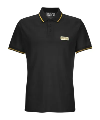 Versace Jeans Short-sleeved Polo Shirt In Black