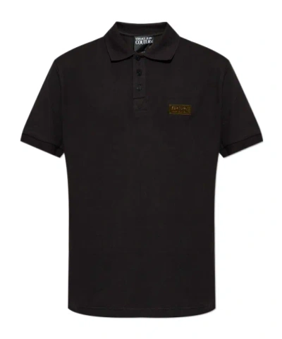 Versace Jeans Short-sleeved Polo Shirt In Black